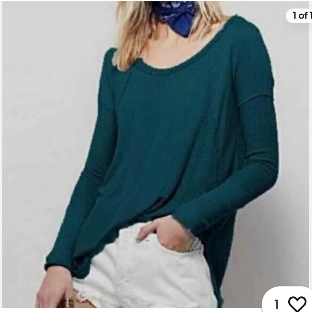 Free People Ventura Thermal Waffle Knit Top-S
